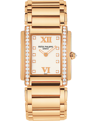 Patek Philippe Twenty 4  Quartz Women's Watch, 18K Rose Gold, White & Diamonds Dial, 4910/11R-011