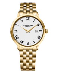 Raymond Weil Toccata  Quartz Men's Watch, Gold Plated, White Dial, 5488-P-00300