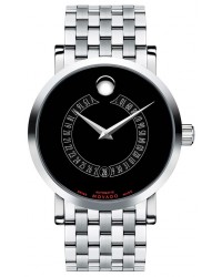 Movado Red Label  Automatic Men's Watch, Stainless Steel, Black Dial, 606284