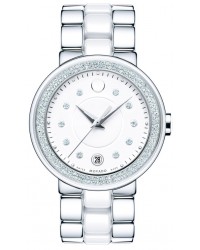 Movado Cerena  Quartz Women's Watch, Stainless Steel, Silver Dial, 606625