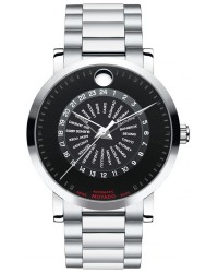Movado Red Label  Quartz Men's Watch, Stainless Steel, Black Dial, 606698