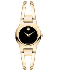 Movado Amorosa  Quartz Women's Watch, Stainless Steel Yellow PVD, Black Dial, 606946