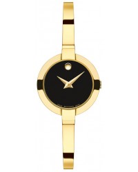 Movado Bela  Quartz Women's Watch, Stainless Steel Yellow PVD, Black Dial, 606999