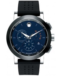 Movado Museum  Quartz Men's Watch, PVD Black Steel, Blue Dial, 607002