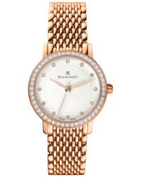 Blancpain Villeret  Automatic Women's Watch, 18K Rose Gold, White & Diamonds Dial, 6102-2987A-MMB