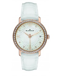 Blancpain Villeret  Automatic Women's Watch, 18K Rose Gold, White & Diamonds Dial, 6604-2944-55A