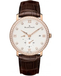 Blancpain Villeret  Automatic Men's Watch, 18K Rose Gold, White & Diamonds Dial, 6606-2987-55B