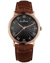 Blancpain Villeret  Automatic Men's Watch, 18K Rose Gold, Black Dial, 6651-3630-55B