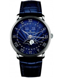 Blancpain Villeret  Automatic Men's Watch, 18K White Gold, Blue Dial, 6654-1529-55B