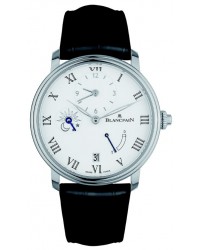 Blancpain Villeret  Automatic GMT Men's Watch, Stainless Steel, White Dial, 6661-1531-55B