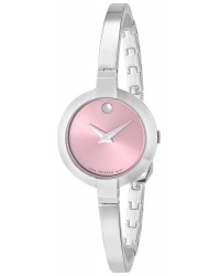 Movado Bela  Quartz Women's Watch, Stainless Steel, Pink Dial, 606596