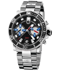 Ulysse Nardin Maxi Marine Diver  Chronograph Automatic Men's Watch, Stainless Steel, Black Dial, 8003-102-7/92