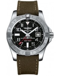 Breitling Avenger II GMT  Automatic Men's Watch, Stainless Steel, Black Dial, A3239011.BC34.106W