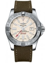 Breitling Avenger II GMT  Automatic Men's Watch, Stainless Steel, Silver Dial, A3239011.G778.106W