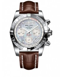 Breitling Chronomat 41  Chronograph Automatic Men's Watch, Stainless Steel, Mother Of Pearl & Diamonds Dial, AB014012.G712.724P