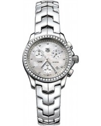 Tag Heuer Link  Chronograph Automatic Women's Watch, Stainless Steel, Mother Of Pearl & Diamonds Dial, CJF1314.BA0580