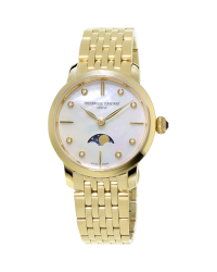 Frederique Constant Slimline  Quartz Women's Watch, 18K Gold Plated, Mother Of Pearl Dial, FC-206MPWD1S5B