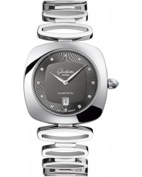 Glashutte Original Pavonina  Quartz Women's Watch, Stainless Steel, Grey & Diamonds Dial, 1-03-01-06-12-14