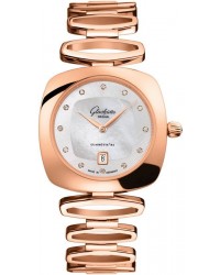 Glashutte Original Pavonina  Quartz Women's Watch, 18K Rose Gold, Mother Of Pearl & Diamonds Dial, 1-03-01-08-05-14