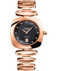 Glashutte Original Pavonina  Quartz Women's Watch, 18K Rose Gold, Black & Diamonds Dial, 1-03-01-28-05-14