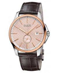 Gucci G-Timeless  Automatic Men's Watch, Rose Gold Plated, Pink Dial, YA126314