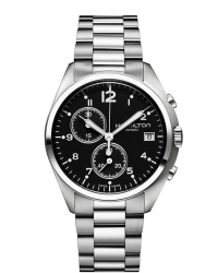 Hamilton Aviation  Chronograph Quartz Men's Watch, Stainless Steel, Black Dial, H76512133