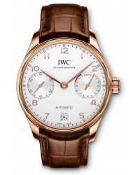 IWC Portuguese  Automatic Men's Watch, 18K Rose Gold, Silver Dial, IW500701