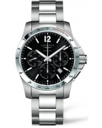 Longines Conquest  Chronograph Automatic Men's Watch, Stainless Steel, Black Dial, L2.743.4.56.6