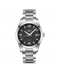 Longines Conquest  Automatic Men's Watch, Steel & 18K Rose Gold, Black Dial, L2.785.4.56.6