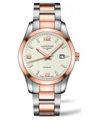 Longines Conquest  Automatic Men's Watch, Steel & 18K Rose Gold, Silver Dial, L2.785.5.76.7