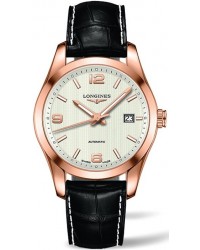 Longines Conquest  Automatic Men's Watch, 18K Rose Gold, Silver Dial, L2.785.8.76.3
