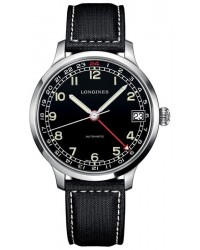 Longines Heritage  Automatic Men's Watch, Steel & 18K Rose Gold, Black Dial, L2.789.4.53.0
