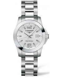 Longines Conquest  Quartz Women's Watch, Stainless Steel, White Dial, L3.277.4.76.6