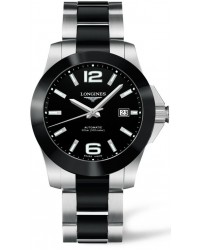 Longines Conquest  Automatic Men's Watch, Stainless Steel, Black Dial, L3.657.4.56.7
