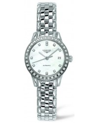 Longines Flagship  Automatic Women's Watch, Stainless Steel, Mother Of Pearl & Diamonds Dial, L4.274.0.87.6