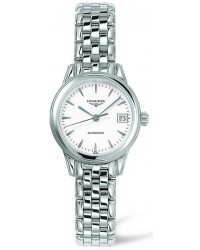 Longines Flagship  Automatic Women's Watch, Stainless Steel, White Dial, L4.274.4.12.6
