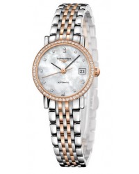 Longines Elegant  Automatic Women's Watch, Steel & 18K Rose Gold, Mother Of Pearl Dial, L4.309.5.88.7