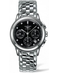 Longines Flagship  Chronograph Automatic Men's Watch, Stainless Steel, Black Dial, L4.803.4.57.6
