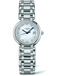 Longines PrimaLuna  Quartz Women's Watch, Stainless Steel, Mother Of Pearl & Diamonds Dial, L8.110.0.87.6