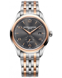 Baume & Mercier Clifton  Automatic Men's Watch, Steel & 18K Rose Gold, Black Dial, MOA10210