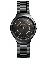 Rado True Thinline  Quartz Women's Watch, Ceramic, Black Dial, R27742152