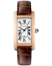 Cartier Tank Americaine  Automatic Women's Watch, 18K Rose Gold, Silver Dial, W2620030