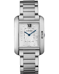 Cartier Tank Anglaise  Automatic Women's Watch, Stainless Steel, Silver Dial, W4TA0004
