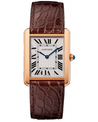 Cartier Tank Solo  Quartz Women's Watch, 18K Rose Gold, Silver Dial, W5200025