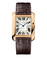 Cartier Tank Anglaise  Automatic Women's Watch, 18K Rose Gold, Silver Dial, W5310005