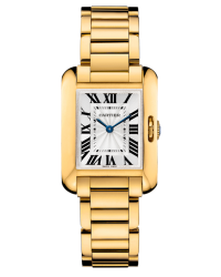Cartier Tank Anglaise  Quartz Women's Watch, 18K Yellow Gold, Silver Dial, W5310014