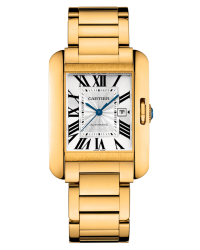 Cartier Tank Anglaise  Automatic Women's Watch, 18K Yellow Gold, Silver Dial, W5310015