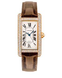 Cartier Tank Americaine  Automatic Men's Watch, 18K Rose Gold, Silver Dial, WB704751