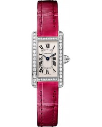 Cartier Tank Americaine  Quartz Women's Watch, 18K White Gold, Silver Dial, WB710015