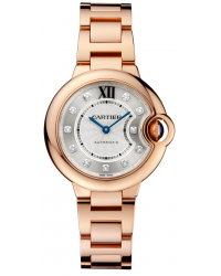 Cartier Ballon Bleu  Automatic Women's Watch, 18K Rose Gold, Silver Dial, WE902062
